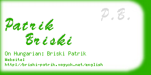 patrik briski business card